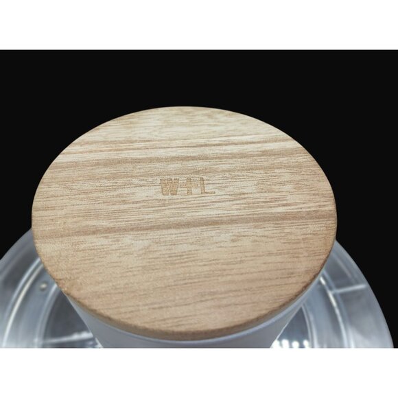 Wolf Lamb W L Rose Water Essential Oils 13 Oz Candle Wooden Lid Frosted Glass Ja - Picture 9 of 13